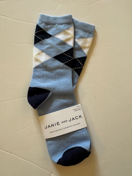REDUCED # 92 janie and jack size 4-5 shoe size 10-11 blue dress up socks
