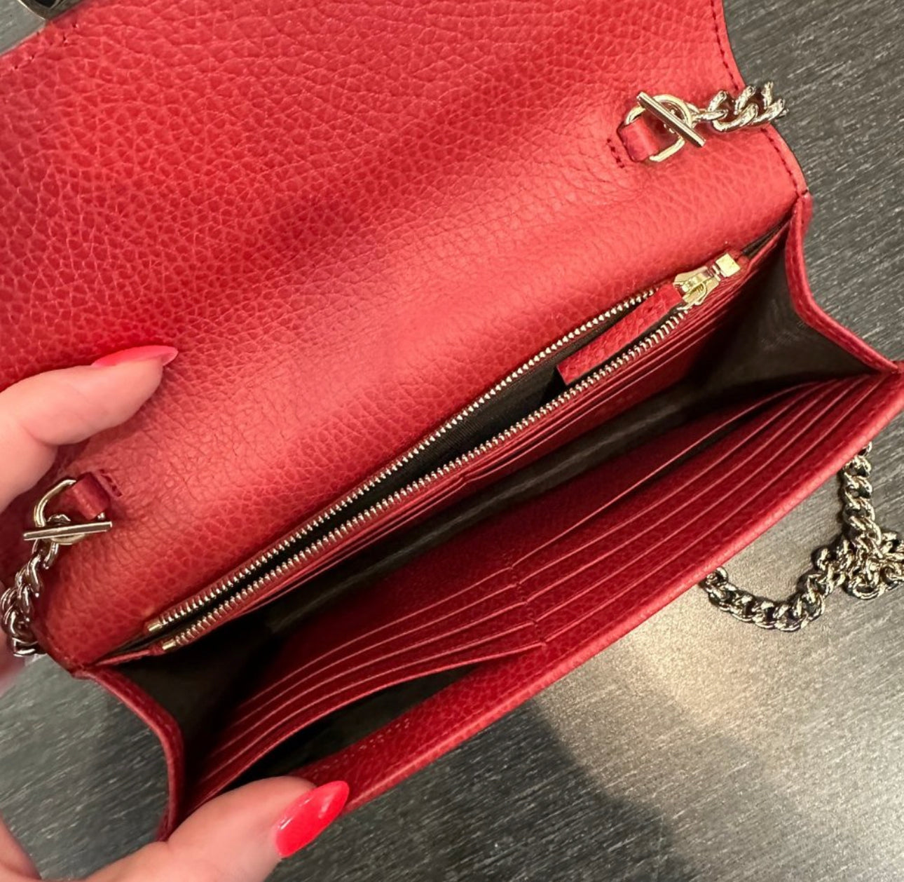 Red Gucci Wallet on Chain