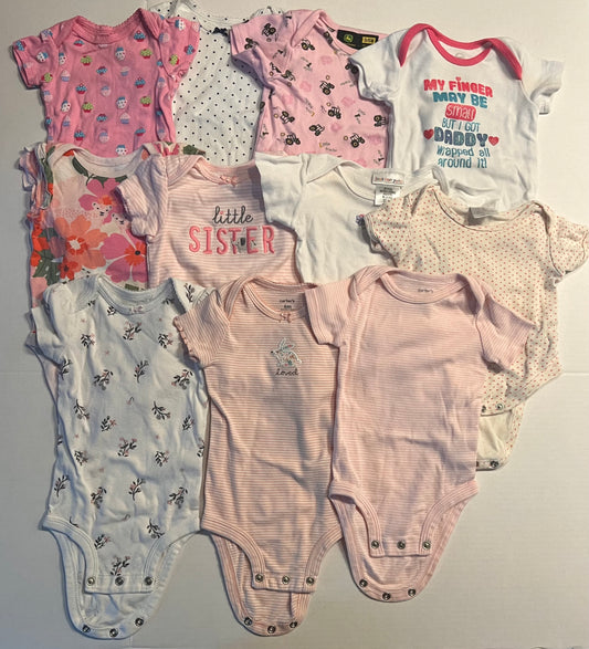 6 month Large girls onesie bundle - mixed brands