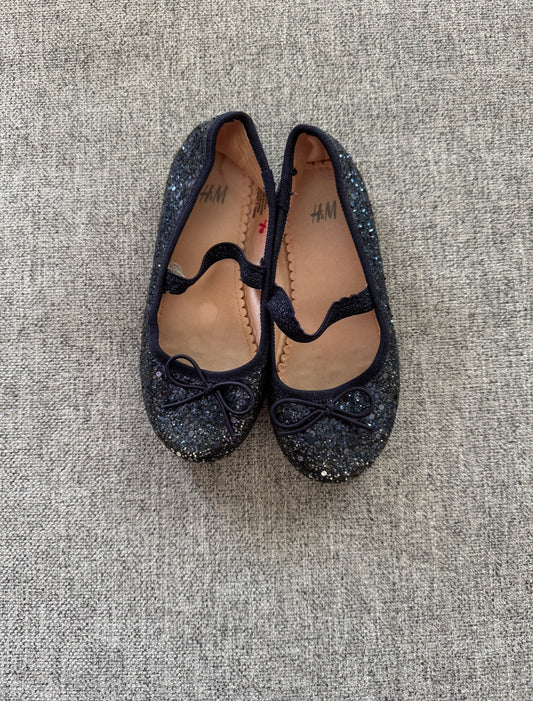 REDUCED # 92 Girls size 9 navy sparkly h and m ballet flats