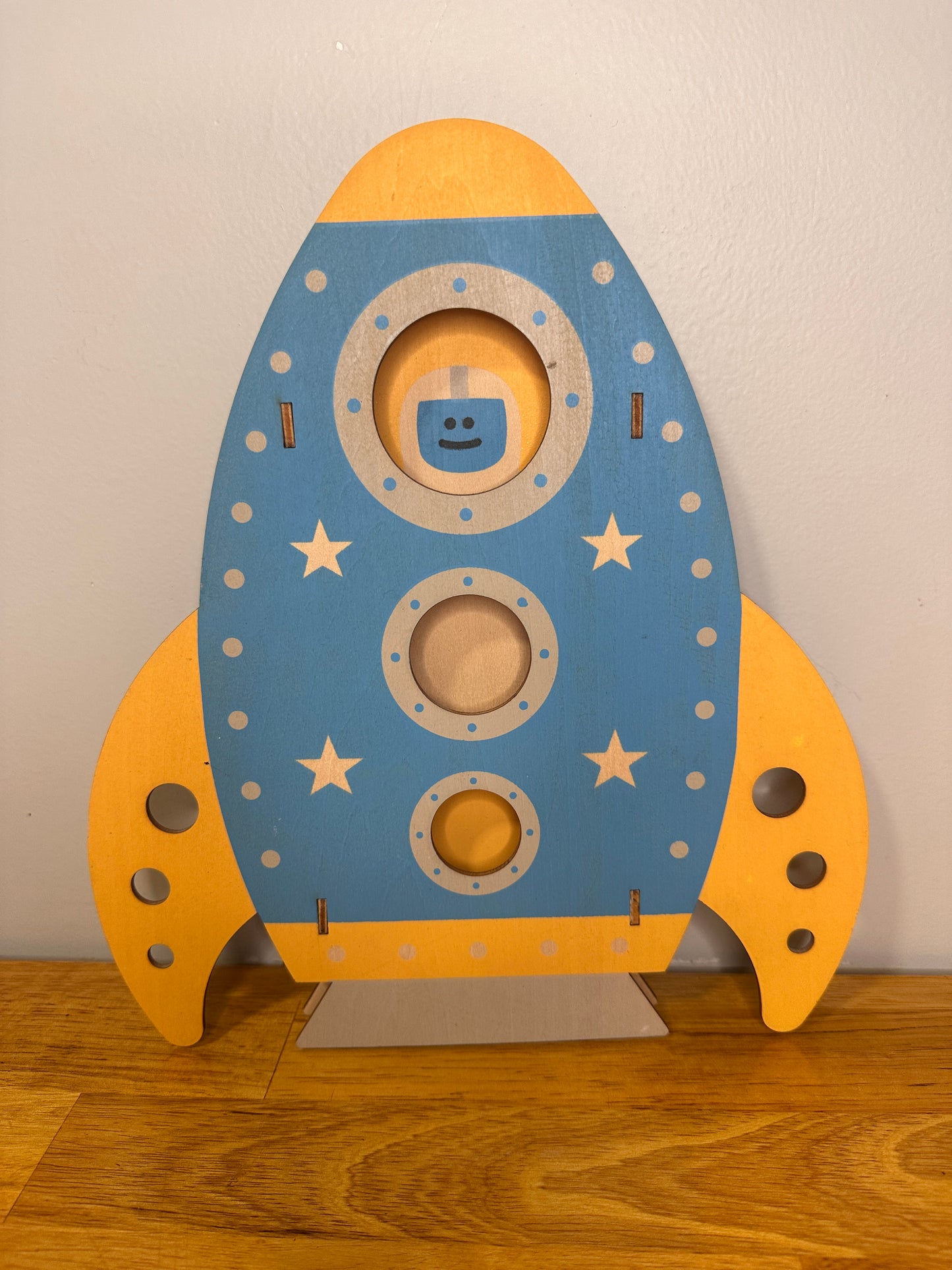 #94 Wooden Rocketship Wall Décor