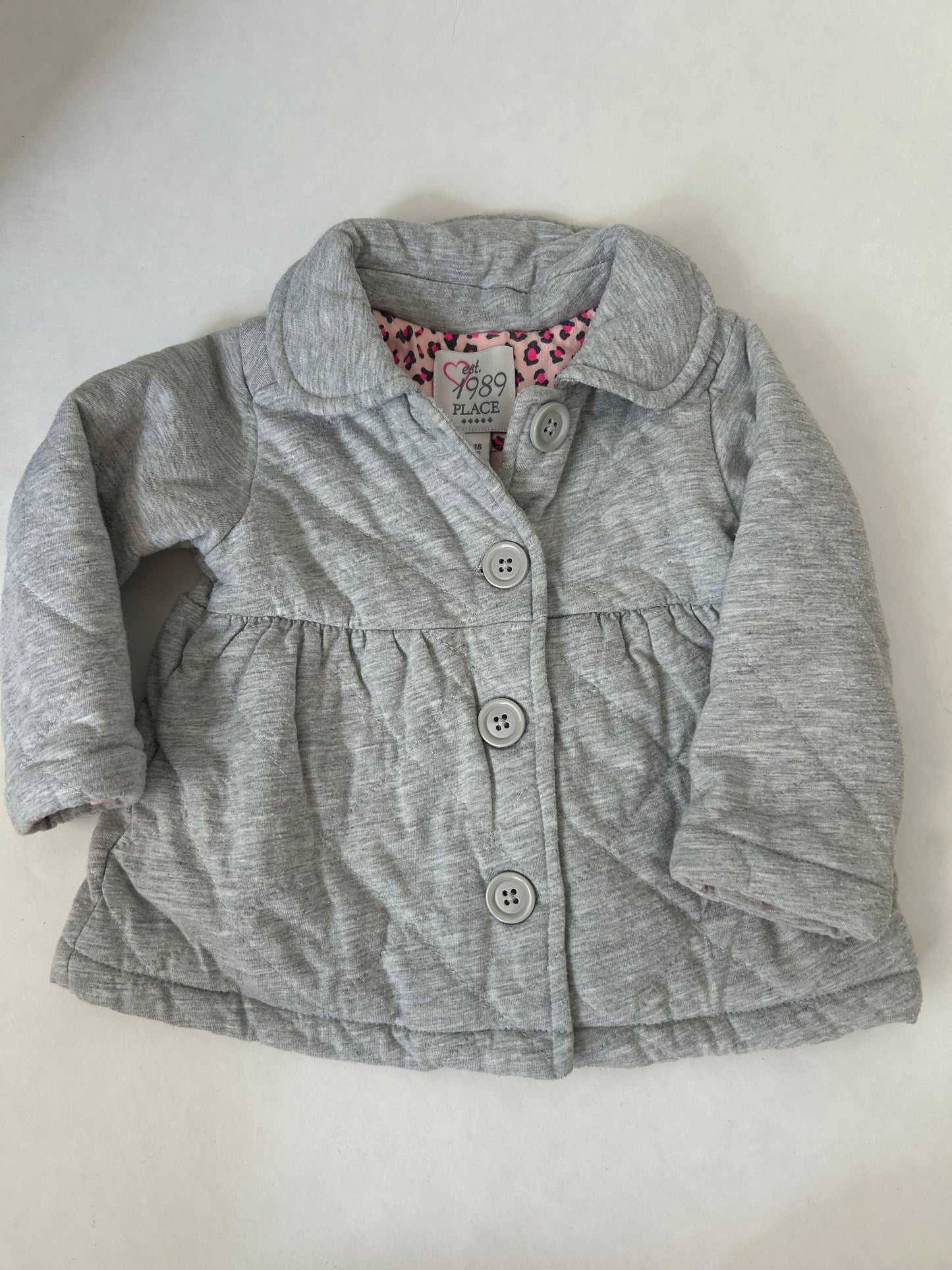 45242 Girls 12-18 months Children's Place Light gray soft jacket