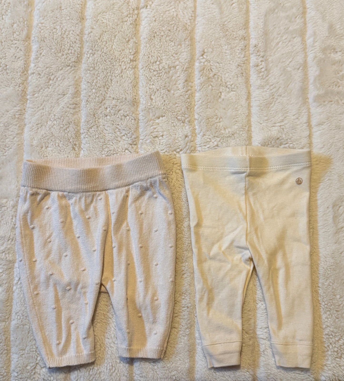 #56 REDUCED baby pant bundle (white and ivory) size newborn