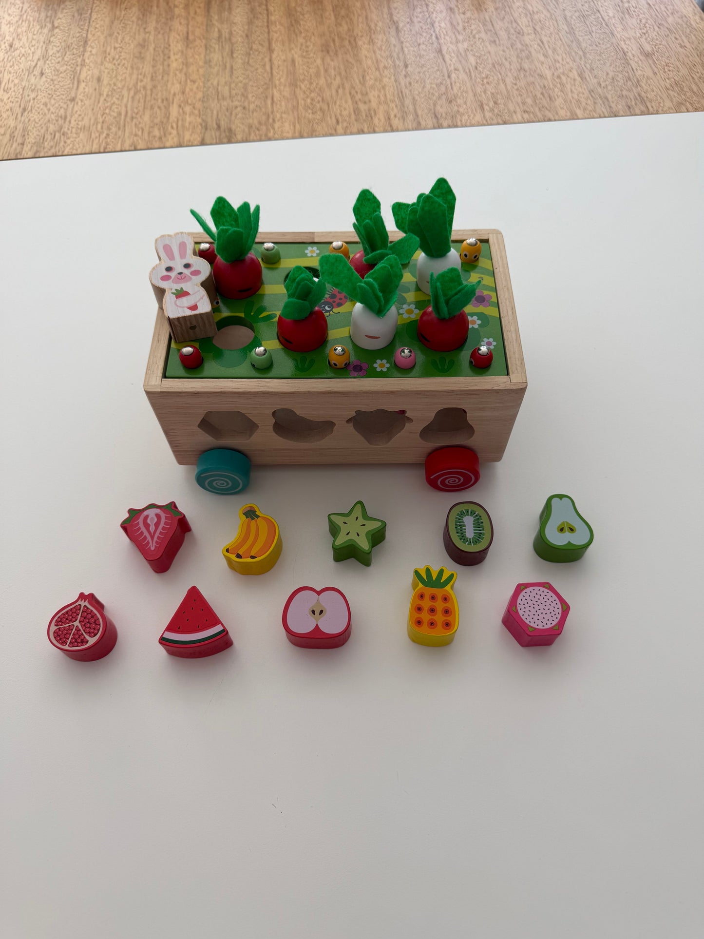 #117, Toddler Montessori carrot wheels toy, VGUC