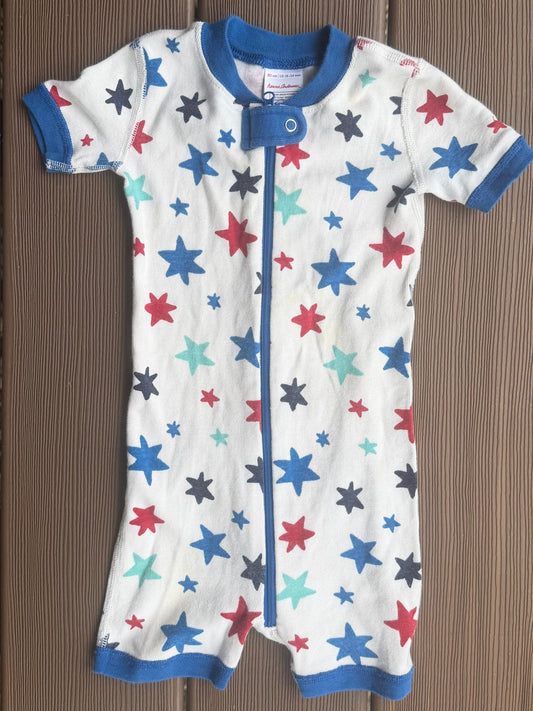 #28 Hanna Anderson Kids RWB Star Jammies, Size 3-6 m