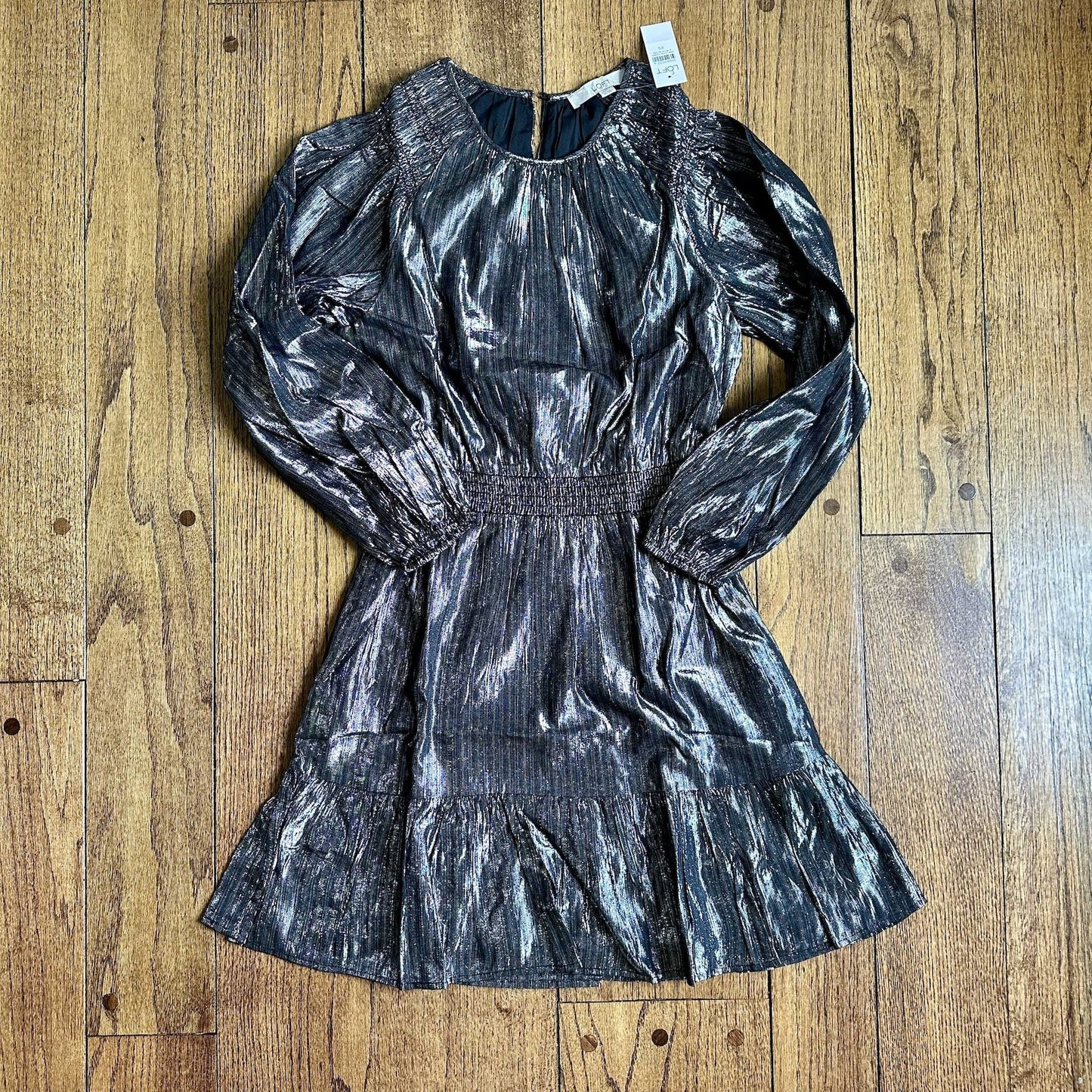 #95 NWT Women's Loft Shimmery Gray Dress, size XS