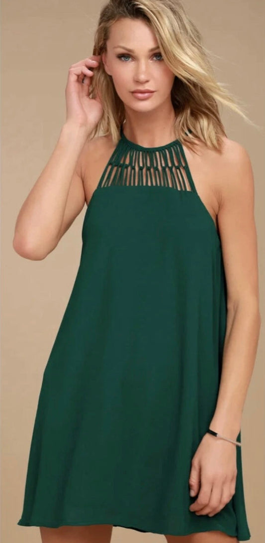 #132 - REDUCED - Lulus: Women's Green Swing Dress, Size S - NWOT