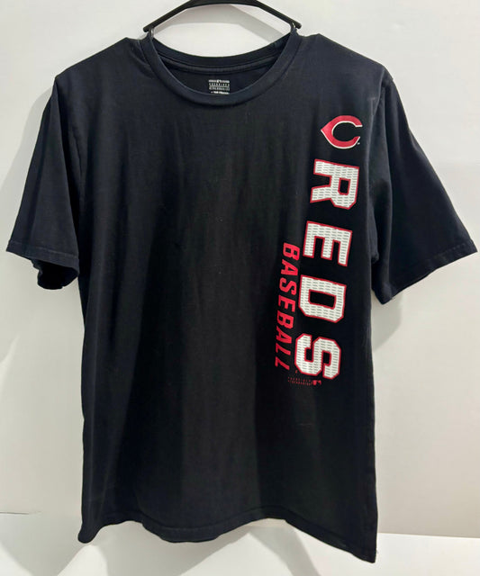 #132 - Team Athletics: Black Cincinnati Reds Baseball T-Shirt, Boy's XL/18