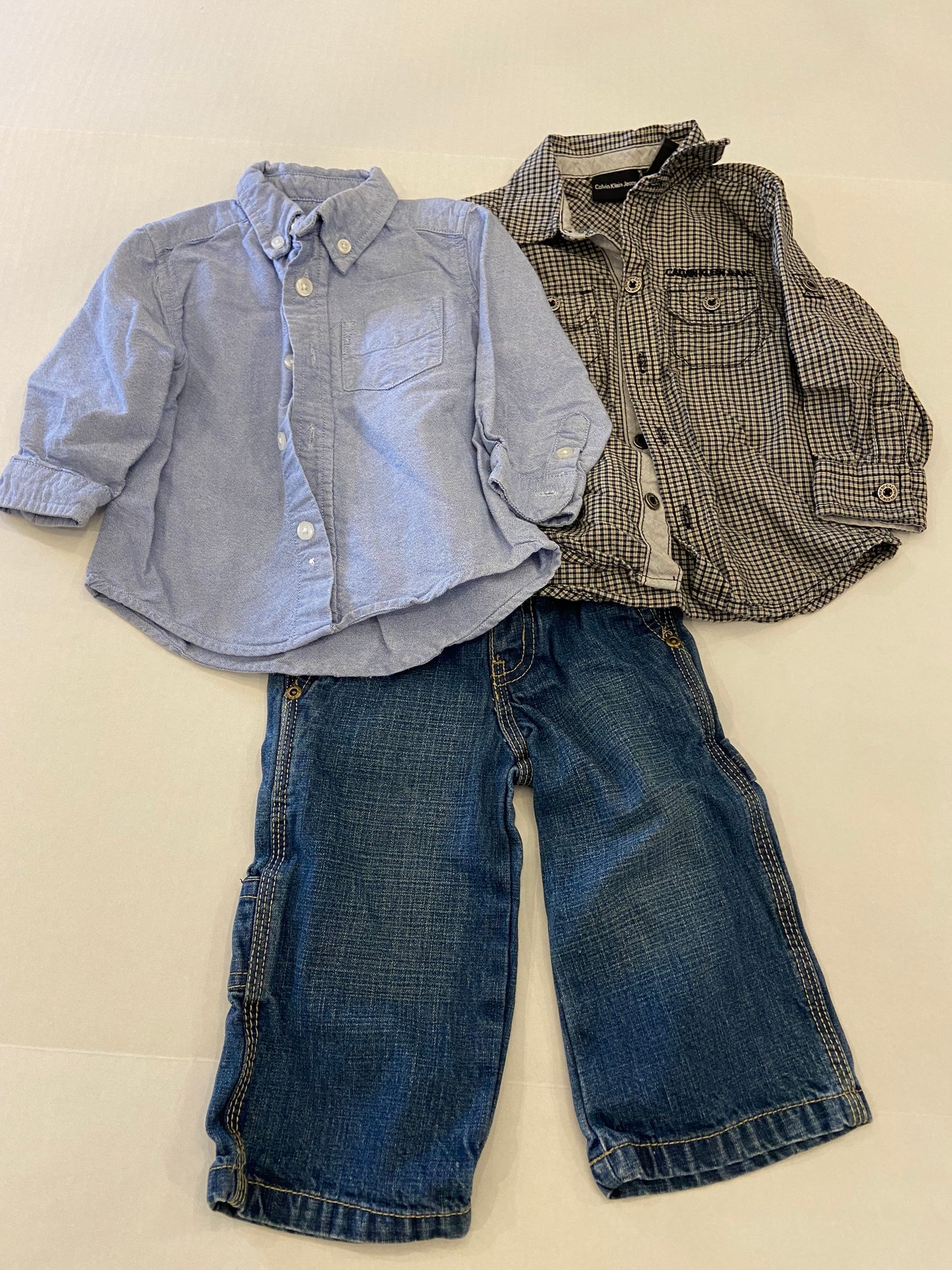 Boys 12 mos dress shirt & jeans bundle