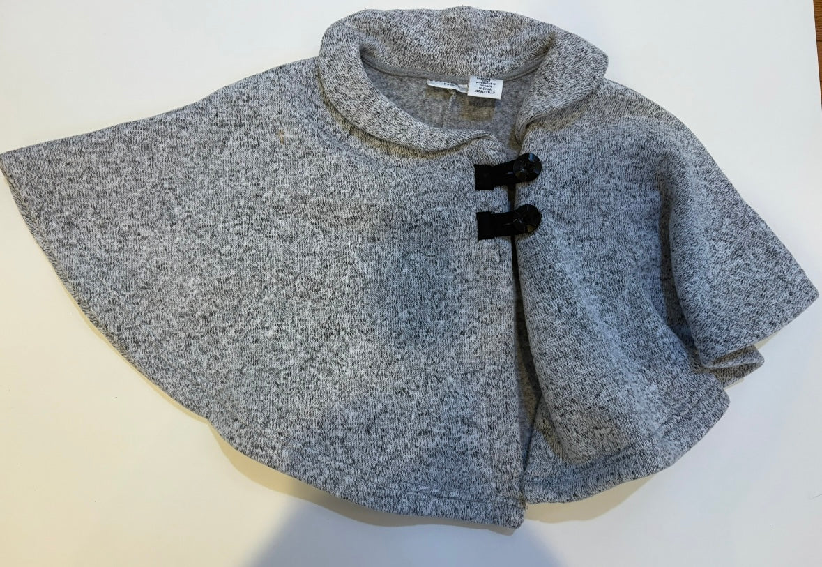 Seller 186 - Max Studio Girls 24 Month Gray Poncho - EUC