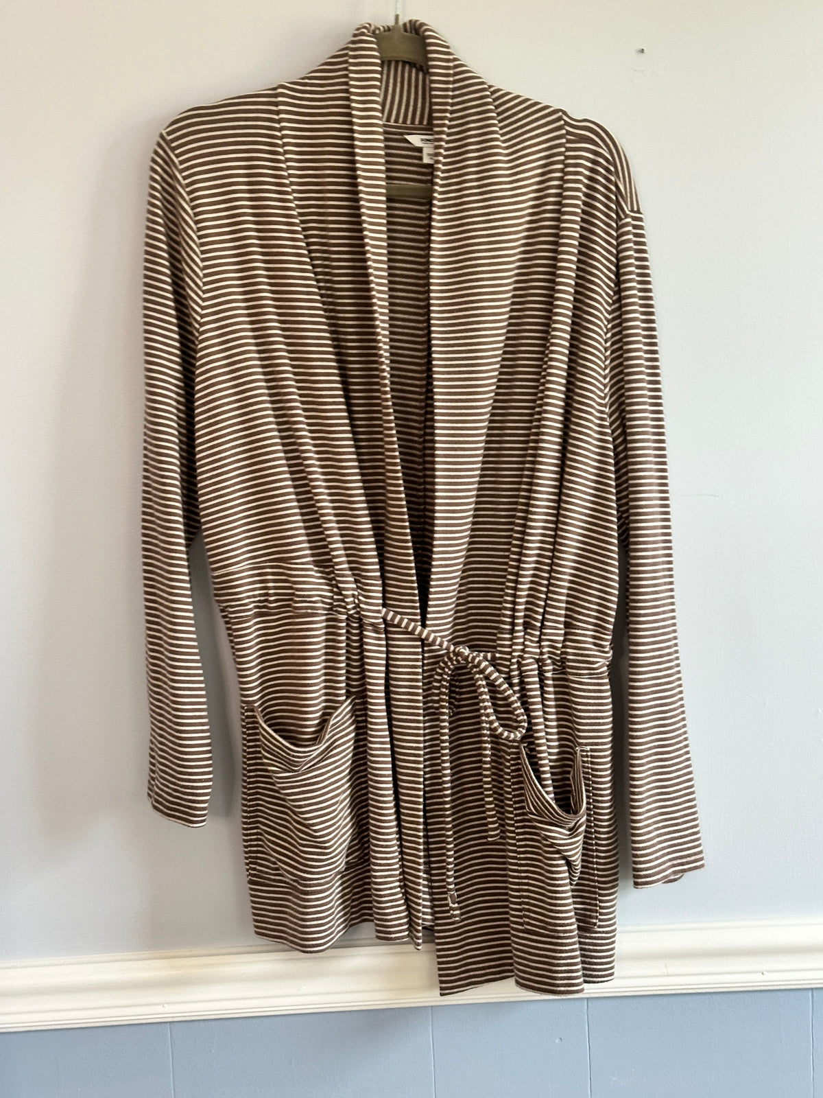 #48 Sonoma Brown & White Striped Sweater Women's XL