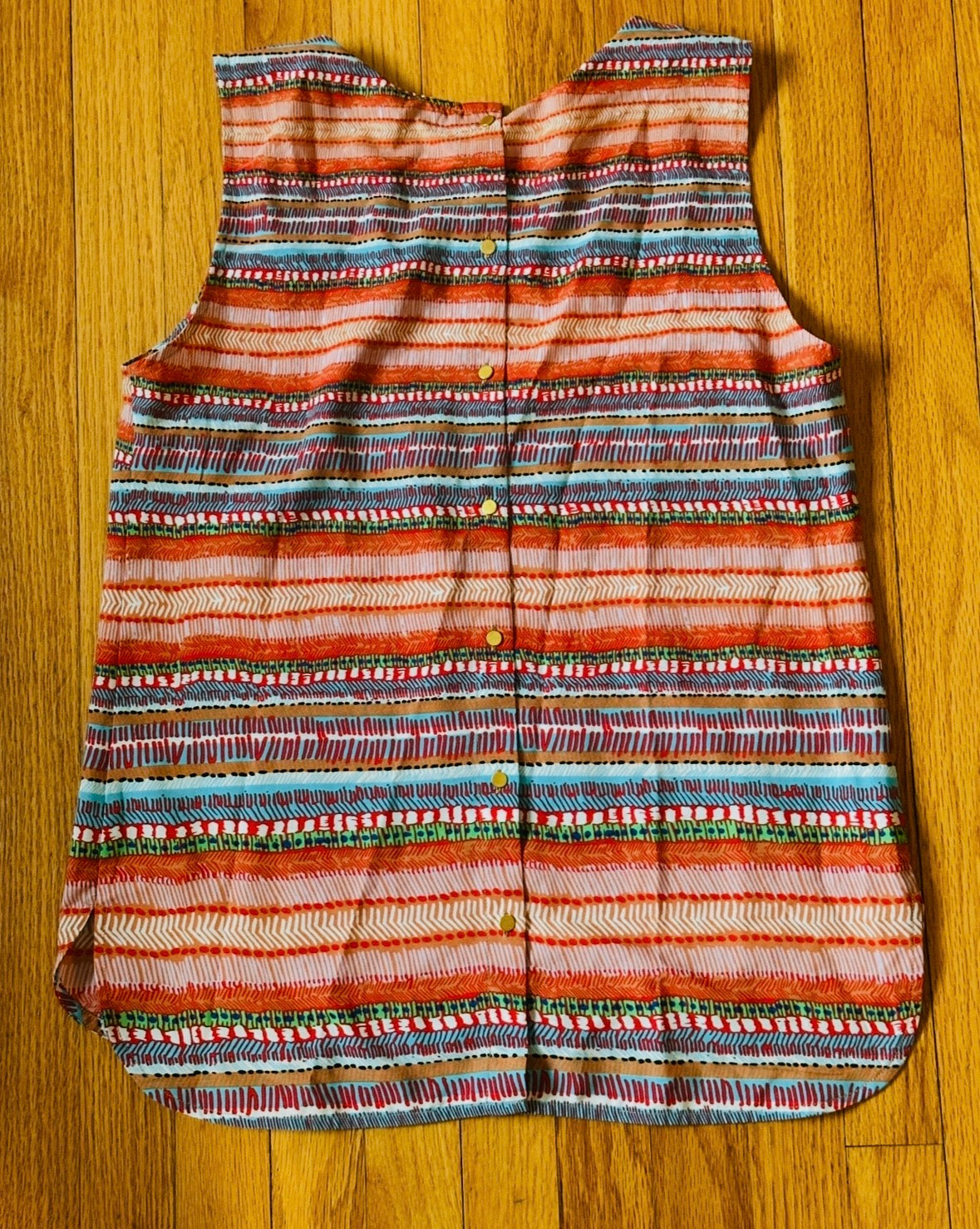 #94 REDUCED Willi Smith Striped Tank with Button-Down Back - Women's M - EUC