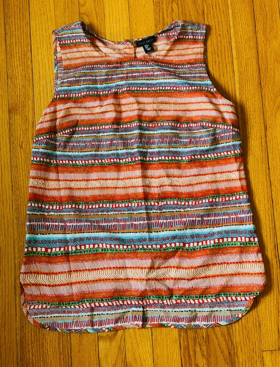#94 REDUCED Willi Smith Striped Tank with Button-Down Back - Women's M - EUC