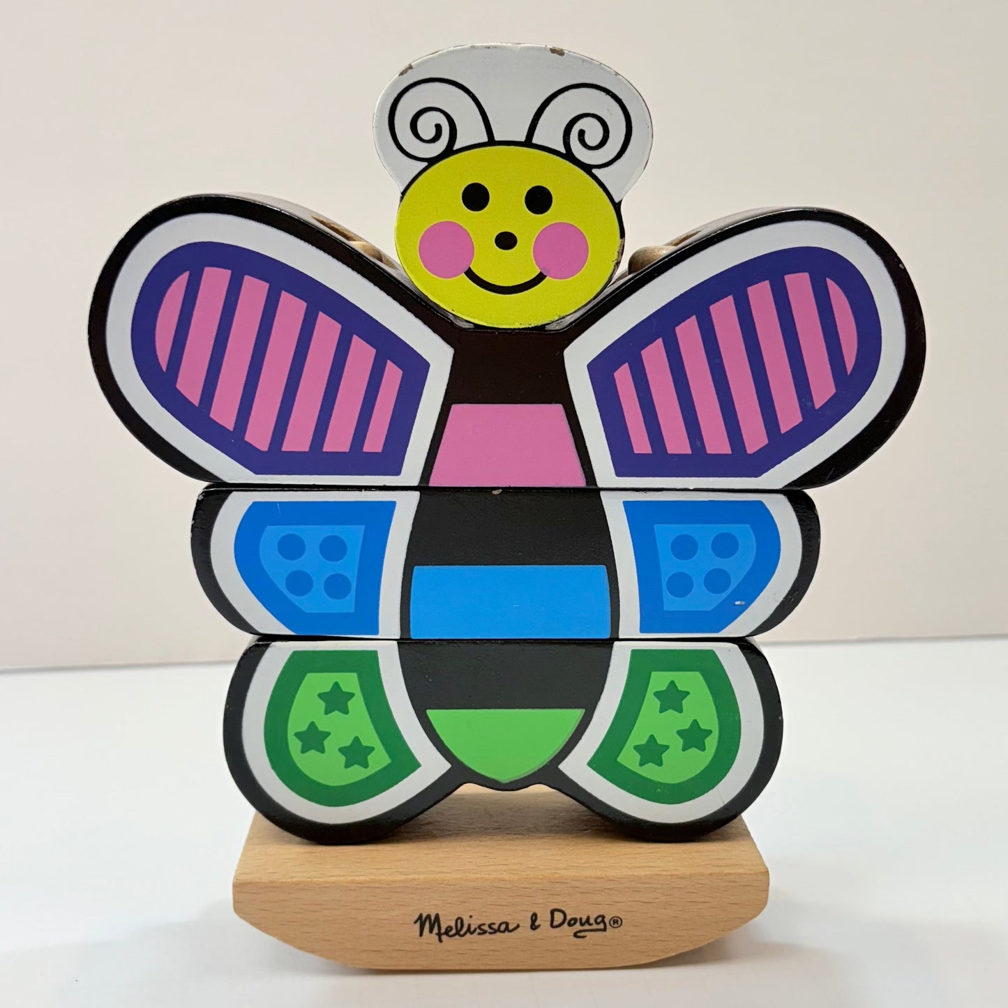Seller 189 Melissa & Doug Butterfly Stacker Vertical Wooden Puzzle Toy 18m+