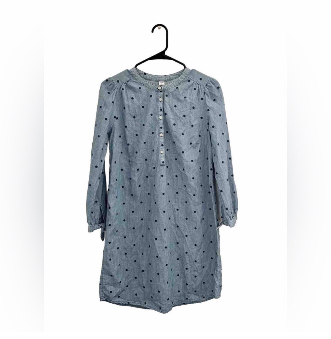 #111 Womens Old Navy Polka Dot Denim Dress Small