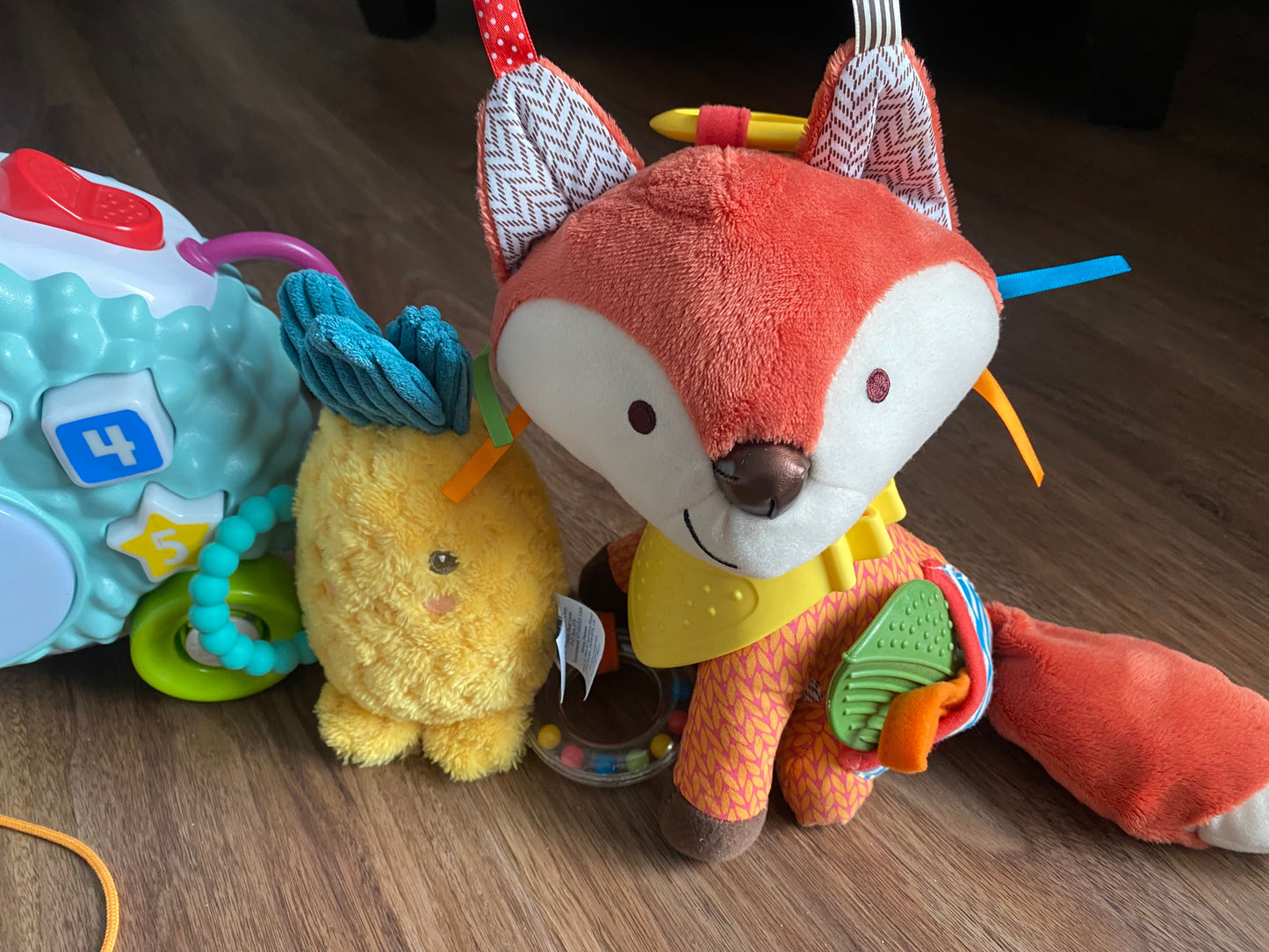 Seller 64 FP hedgehog with lights and sounds, skip hop raccoon and rattle