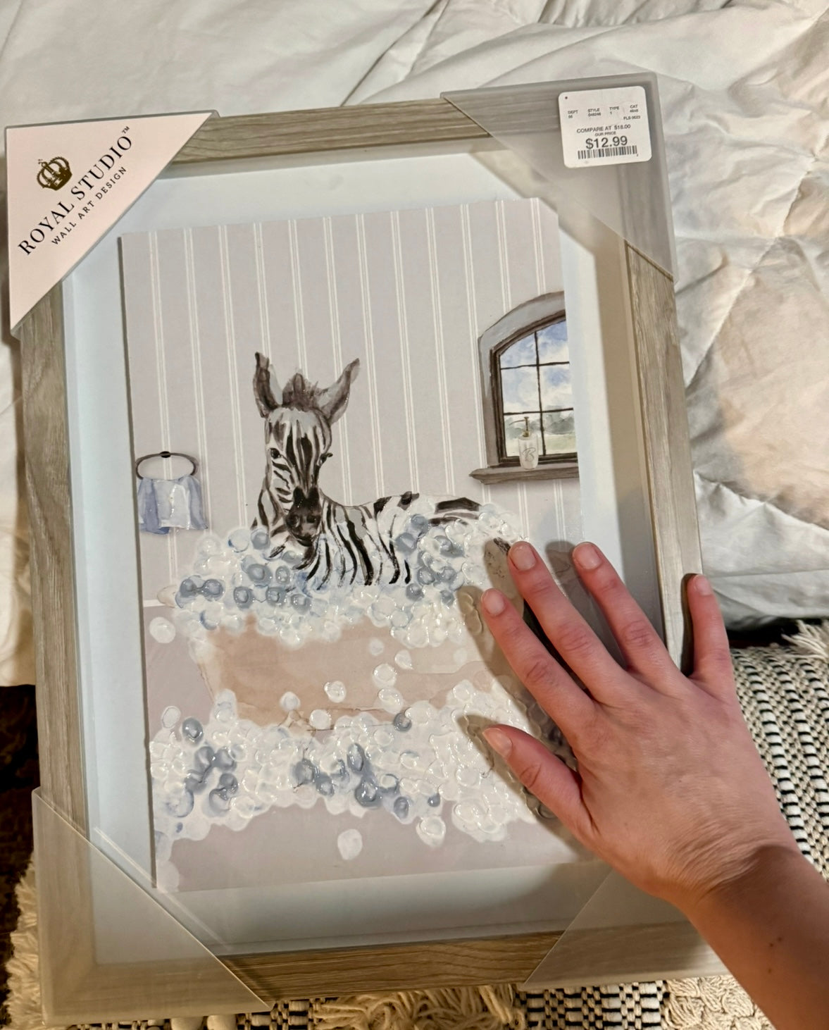 Zebra in Bath Tub Picture Frame | NWT Paid $12.99