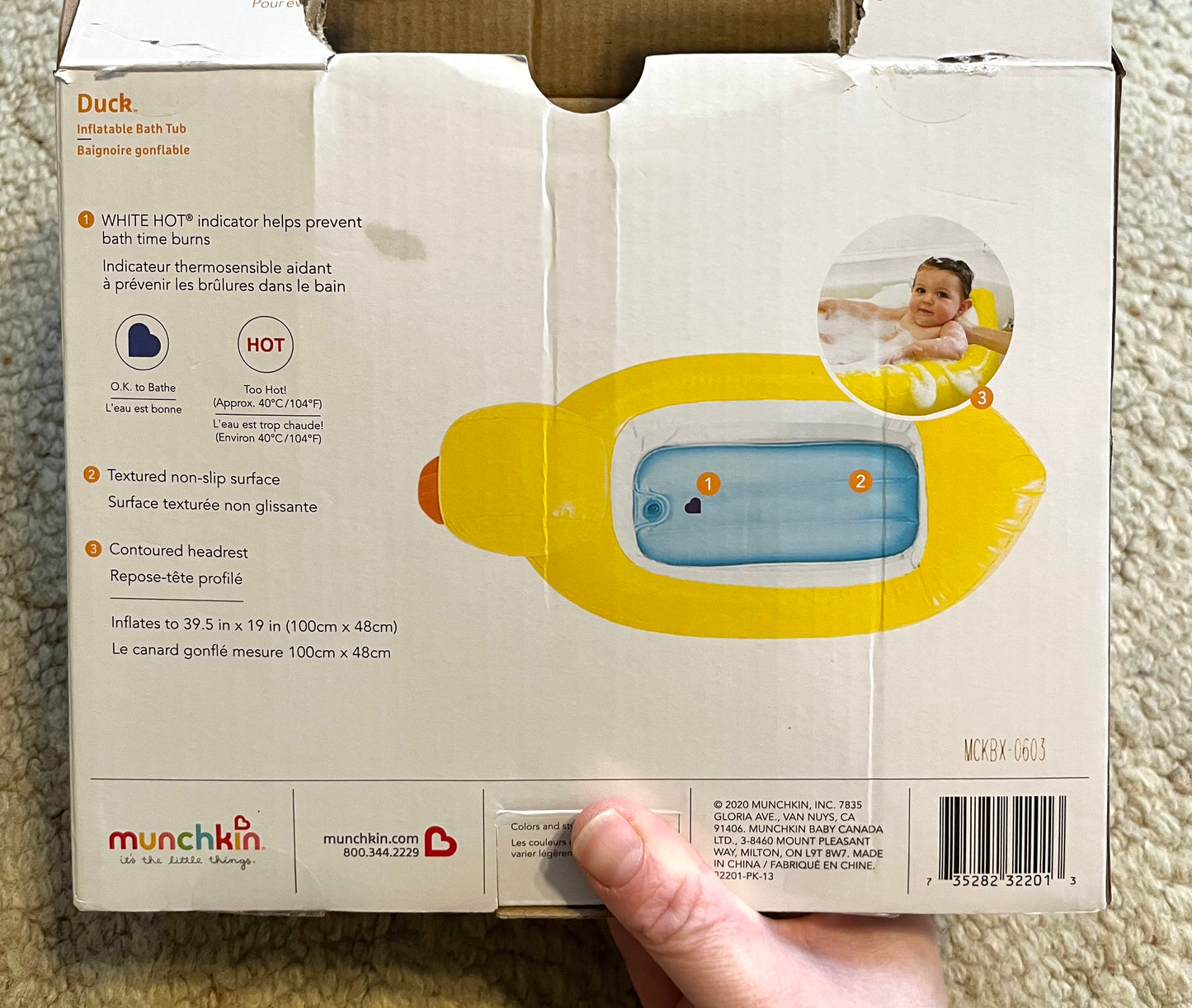 Munchkin Inflatable Duck Bath Tub