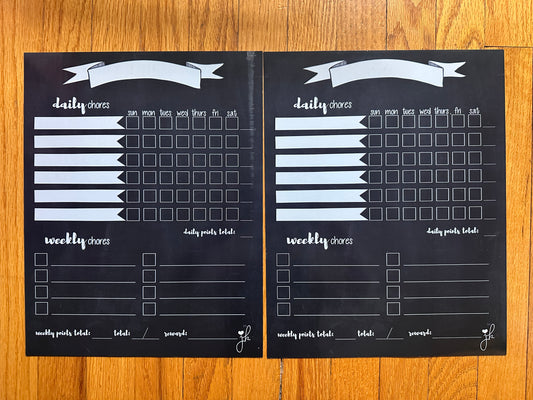 #94 Set of 2 Magnetic Chore Charts