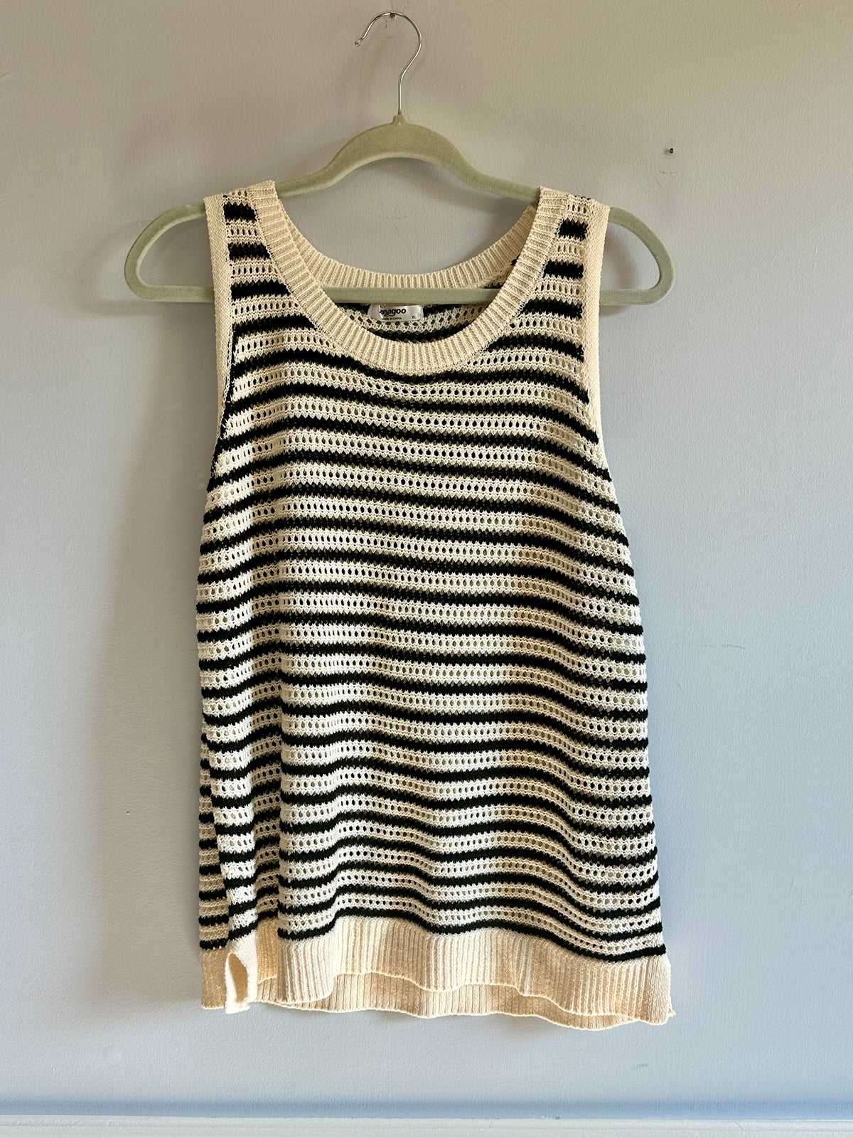 #48 Striped Sweater Tank Women's XL