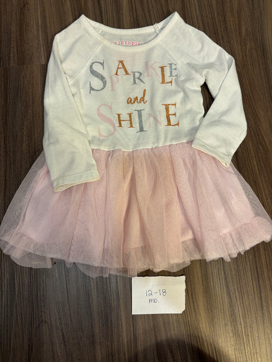 #138 - 12-18 Mo - VGUC Kidtopia - Sparkle and Shine LS Dress - PU 45236
