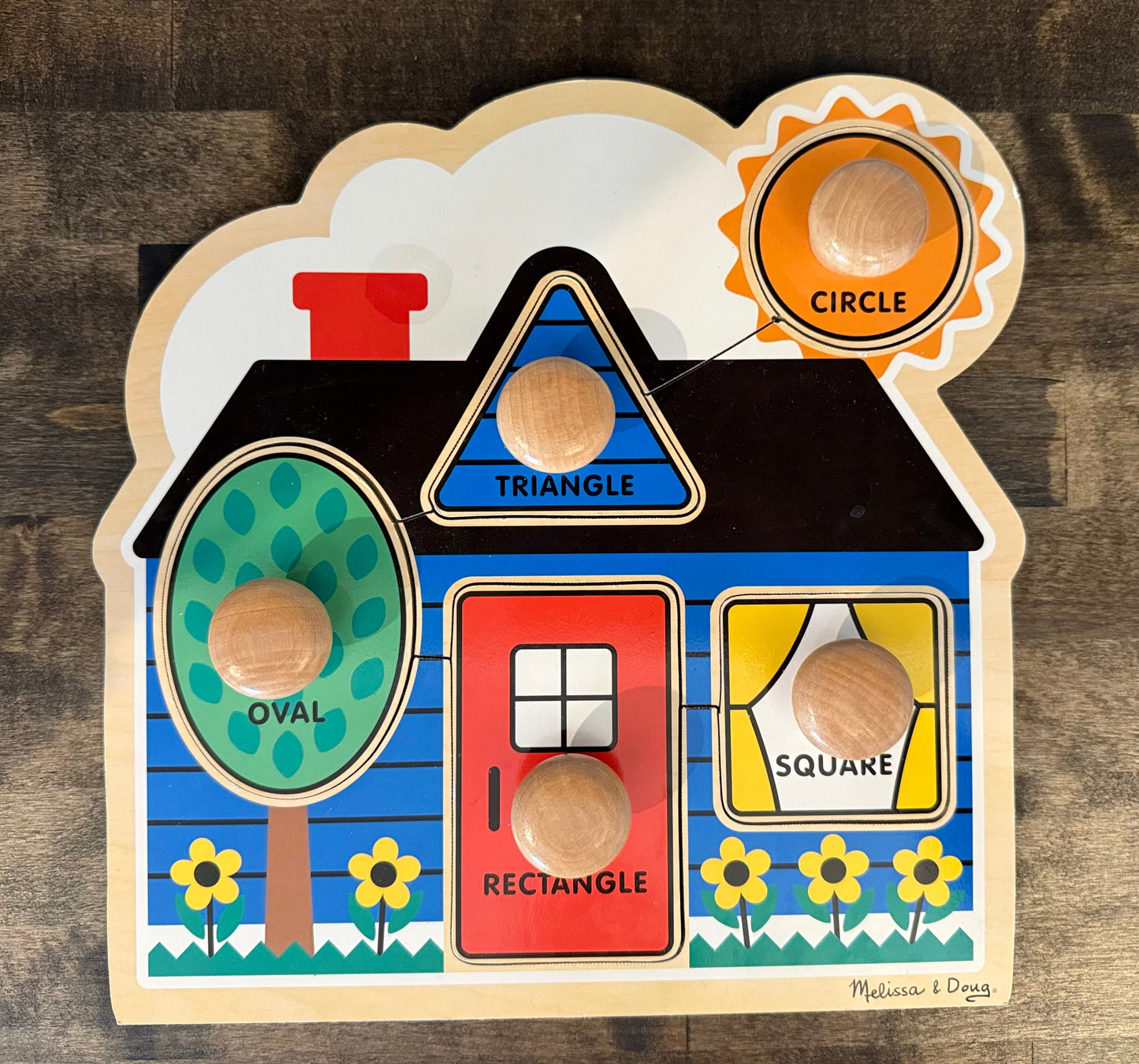#173-Melissa & Doug wooden shape puzzle