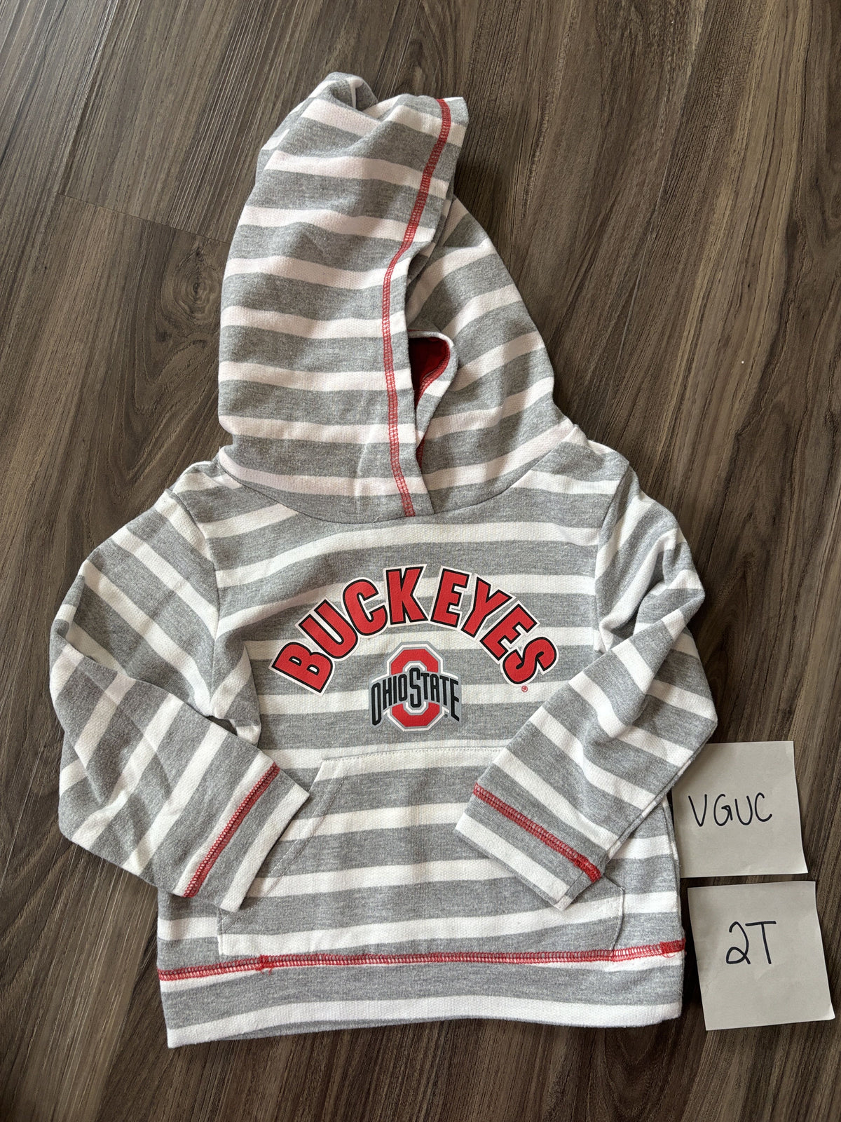 #138 - 2T VGUC Ohio State Buckeyes Grey/White Hoodie