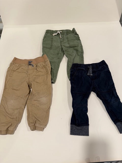 #9 -  Cat & Jack / Carters -  Pants Set (Green, Kahki & Navy)  Toddler Boys SIZE  18M
