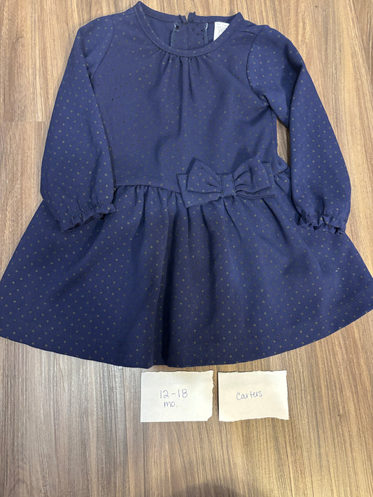 #98B - 12-18 Mo - Carters - Blue dress w/polka dots - PU 45236 (near Kenwood) Except Semiannual Sale