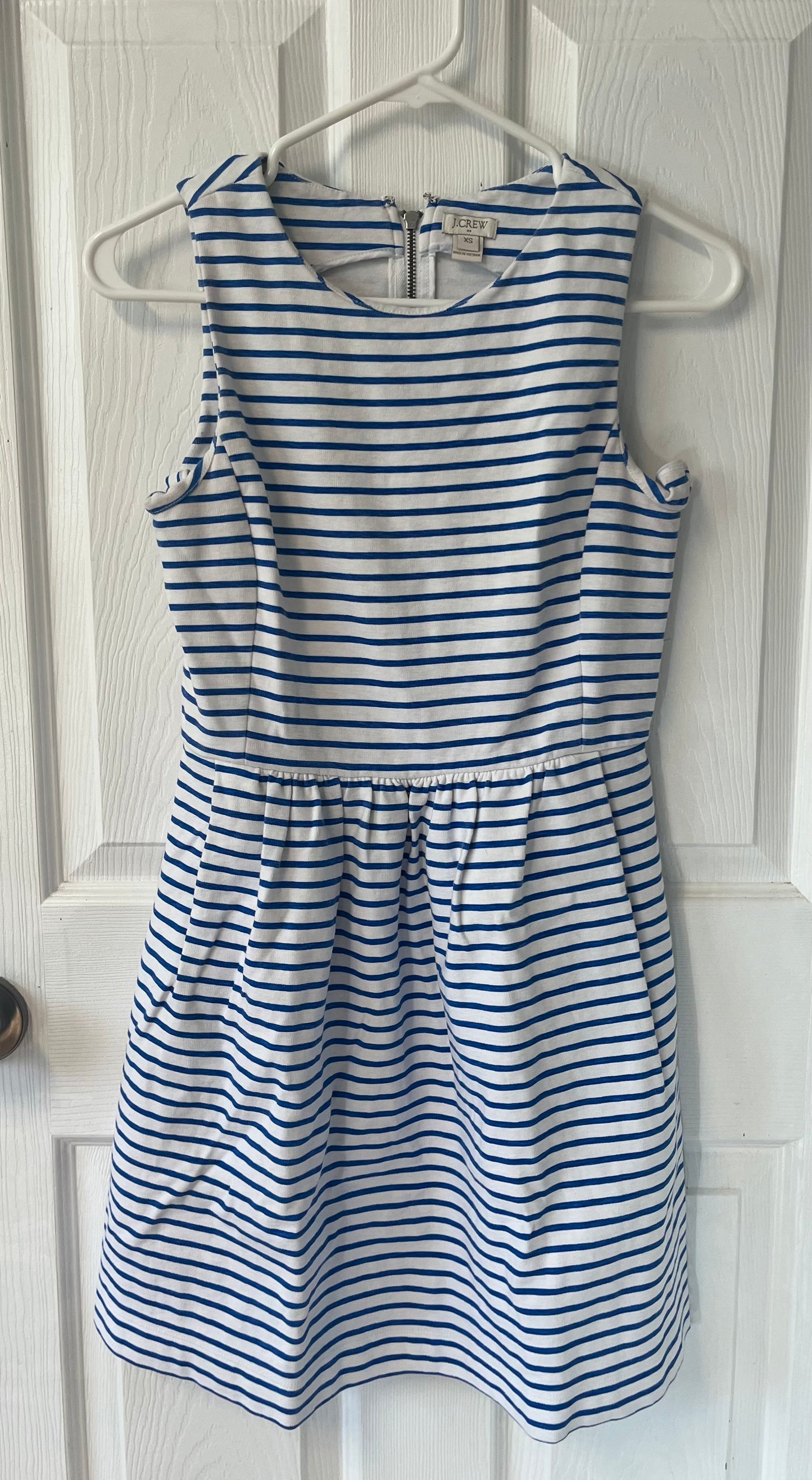 J. Crew White & Blue Striped Sleeveless Dress XS