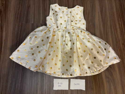 #98B - 9-12 Mo - Carters - White/Gold Dress - PU 45236 (near Kenwood) Except Semiannual Sale