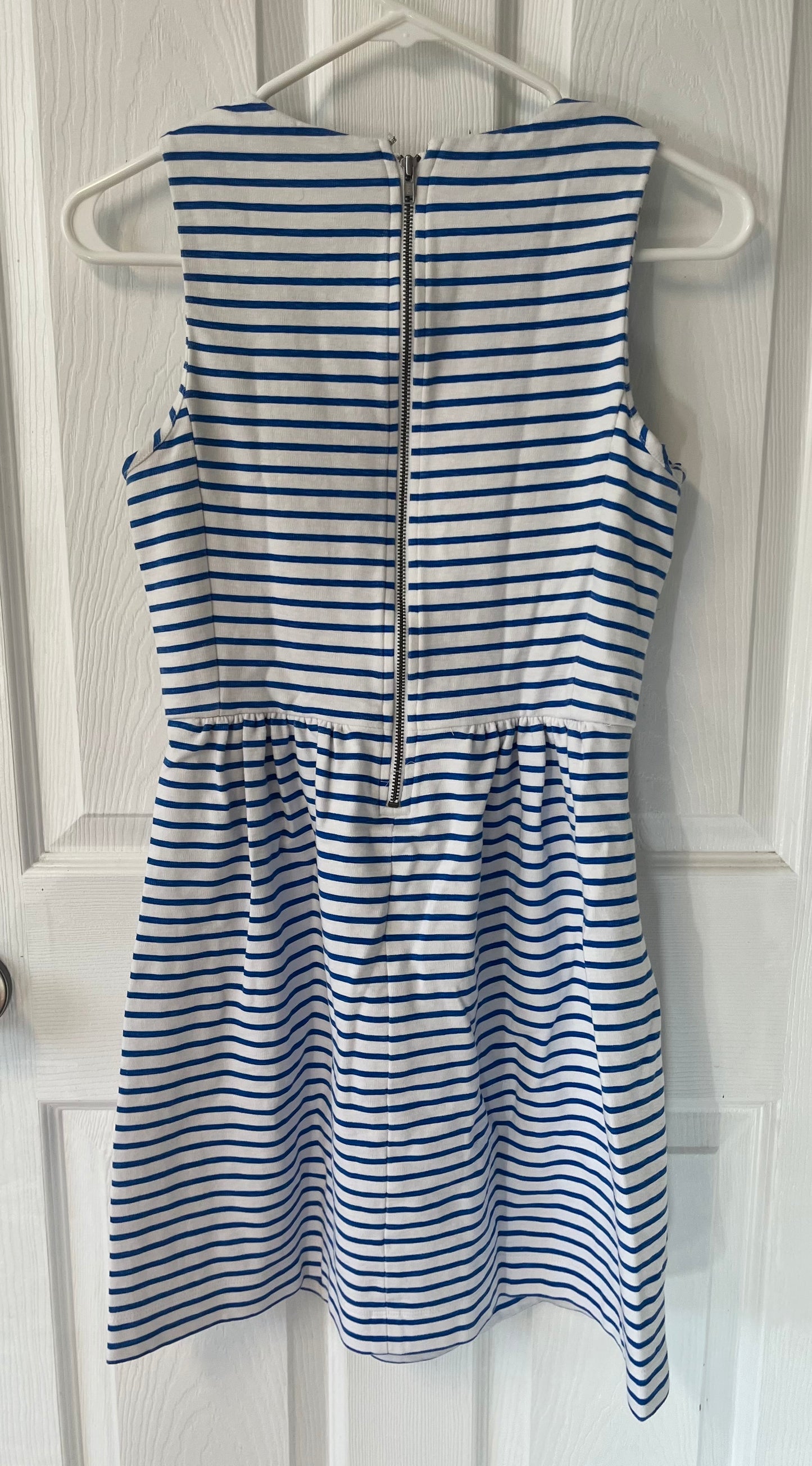 J. Crew White & Blue Striped Sleeveless Dress XS