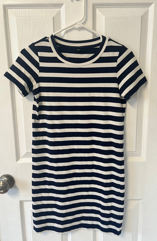 UNIQLO Navy Striped T-Shirt Dress XS