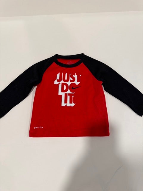 #9 -  Nike -  Dri-Fit Long Sleeve Red/Black Waffle Shirt Toddler Boys SIZE  18M