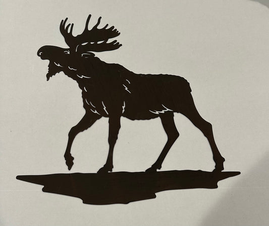 #160 Metal larger moose hanging for wall