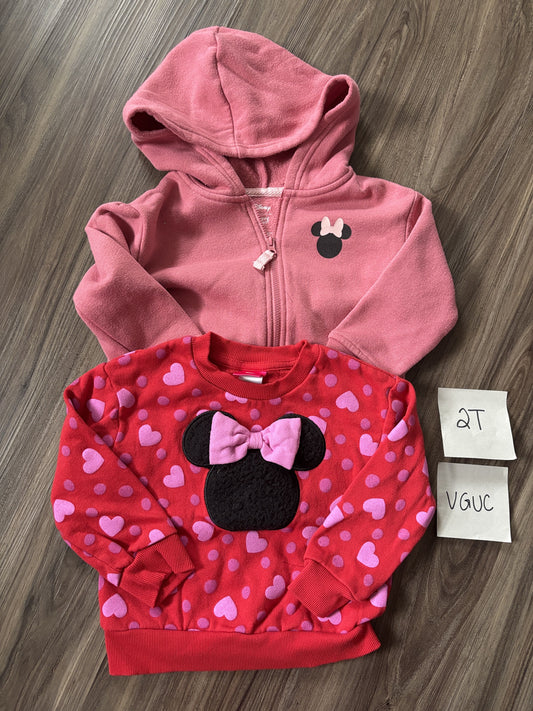 #138 - 2T VGUC (2) Minnie Mouse Sweatshirts