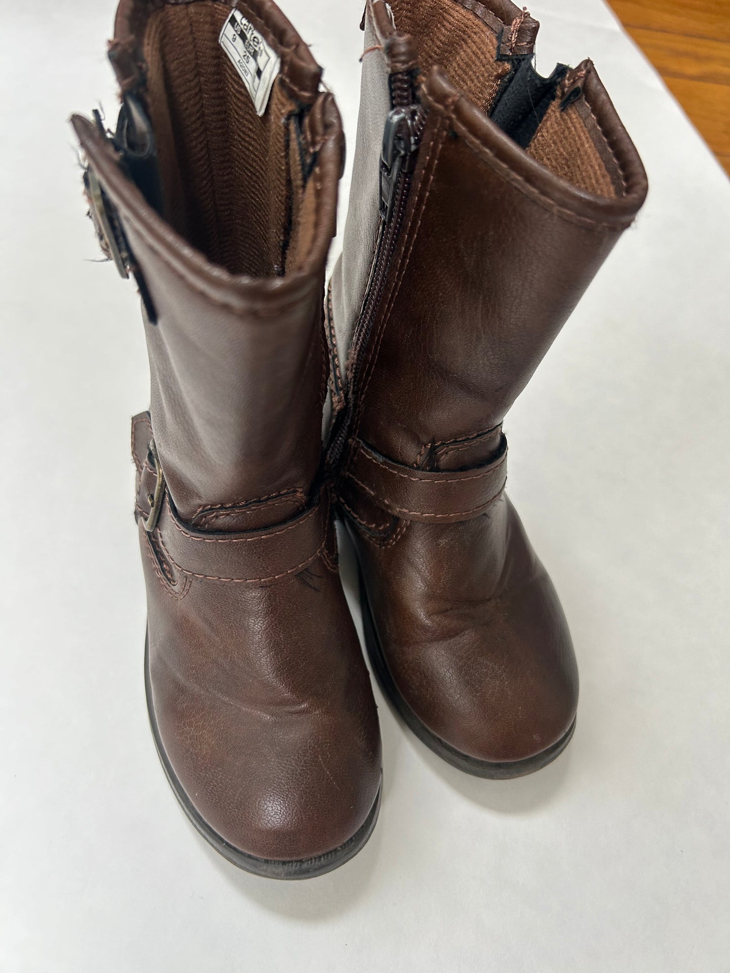 45242 Toddler Girls size 9 Carters brown leather boots