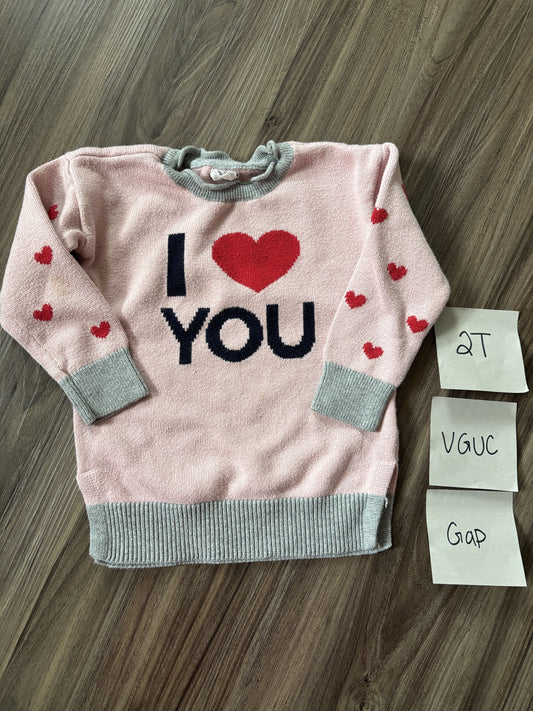 #138 - 2T Gap VGUC I heart you Sweater