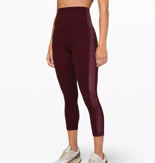 #111 Lululemon Align Super Hi-Rise Crop 23” Velvet Special Edition Size 6 Garnet