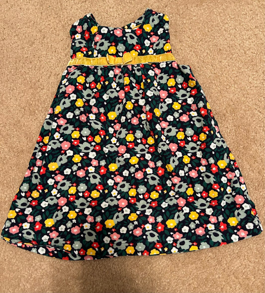 Boden Floral Cord Dress (Lined)