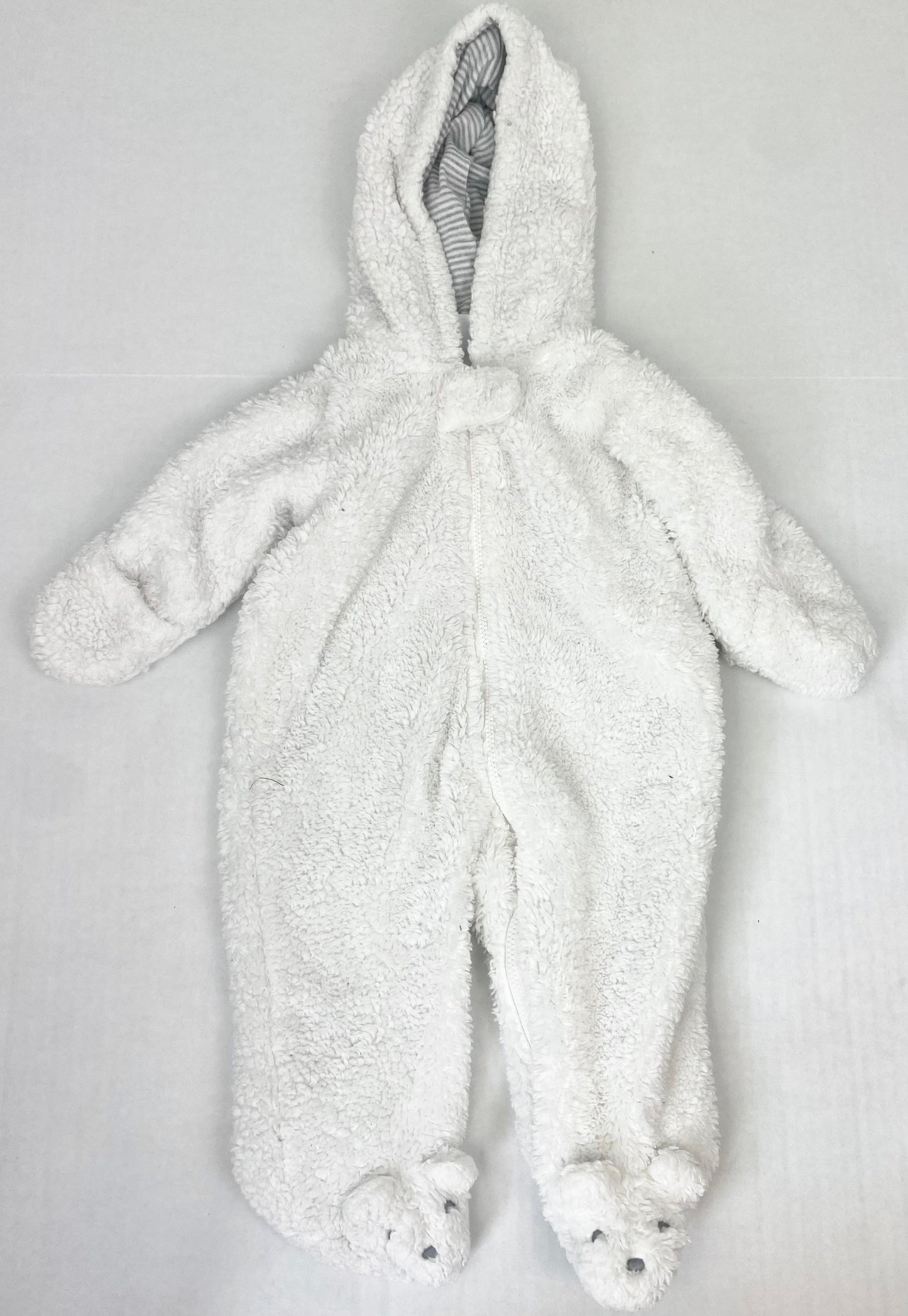 #14 3 Months Carters baby bunting white fleece