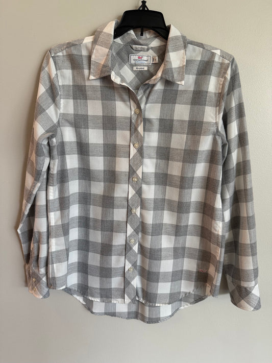 #173-Vineyard Vines women's buffalo plaid shirt size 2