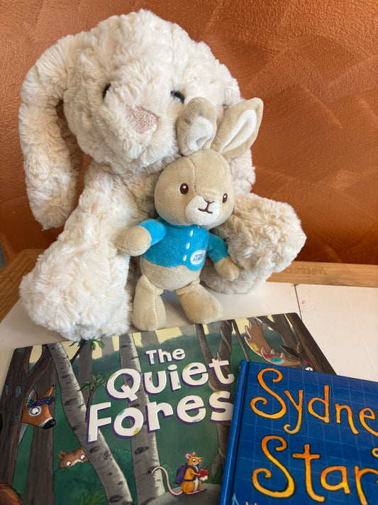 #35 Bunny Stuffies and Animal Books