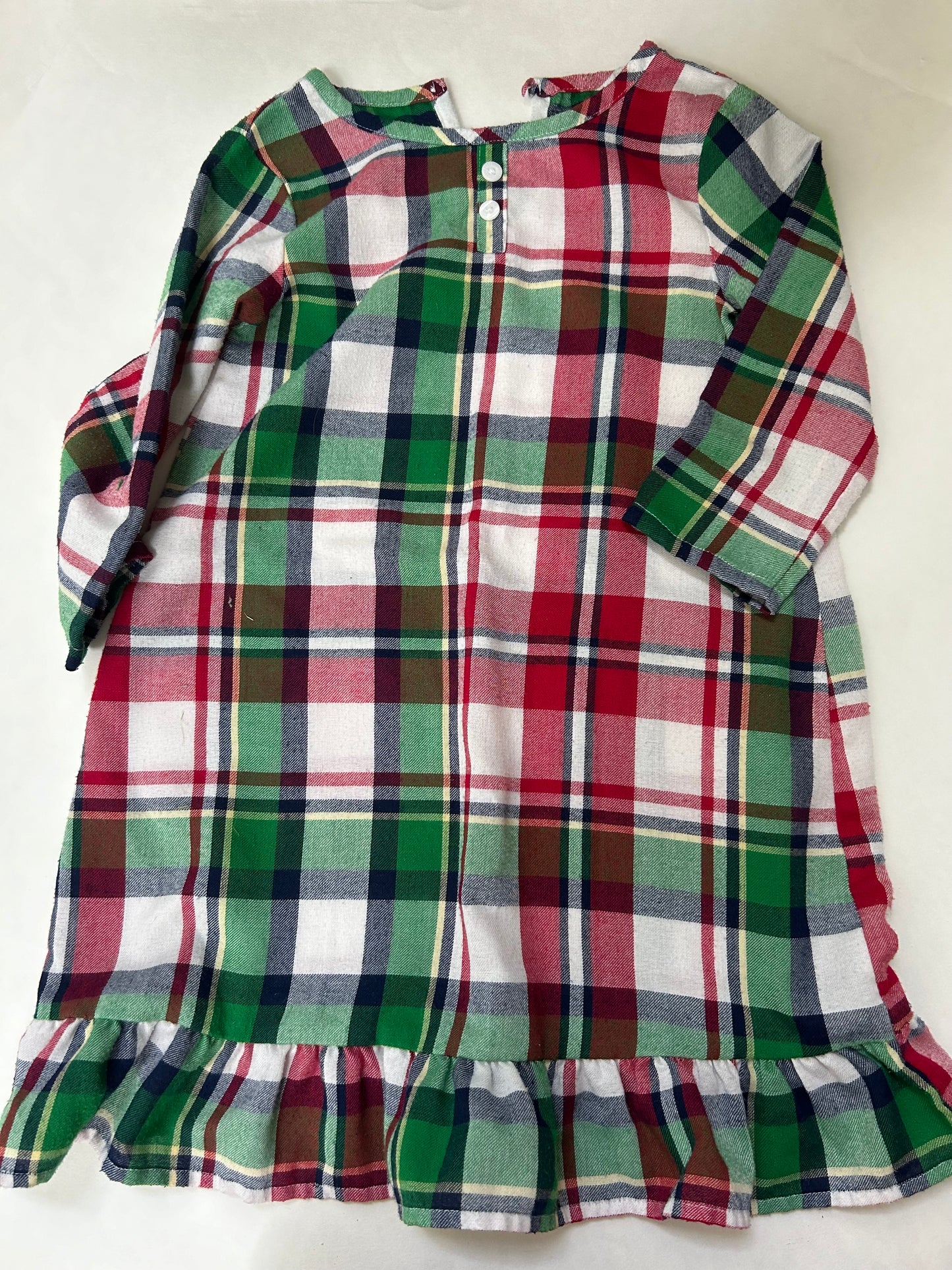 45242 Girls 2T Target brand Holiday plaid nightgown