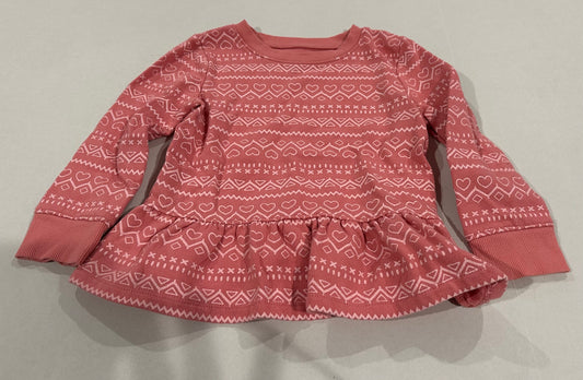 #160 Girls 2T soft fleece sweatshirt with peplum bottom