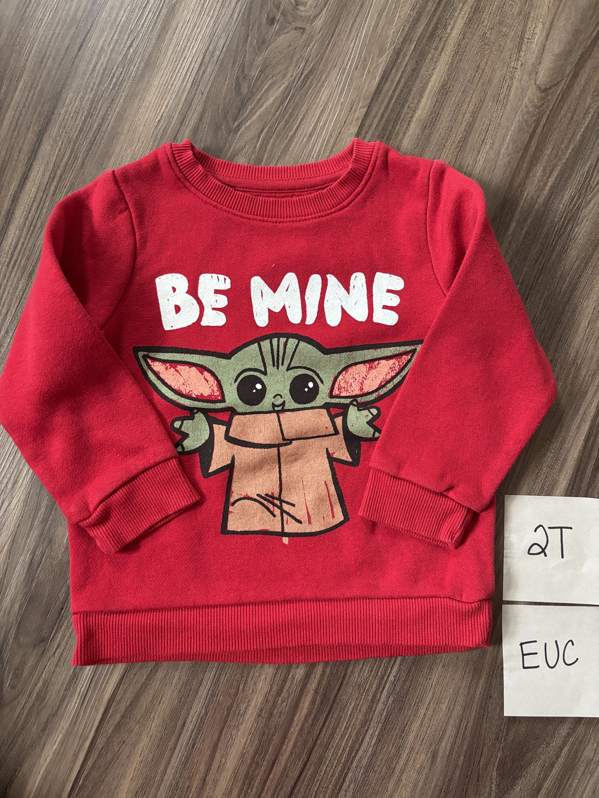 #138 - 2T EUC Baby Yoda Be Mine Sweatshirt