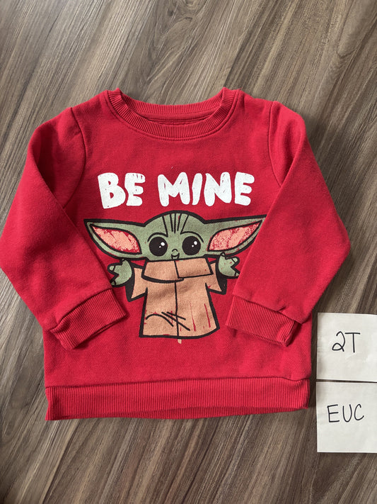#138 - 2T EUC Baby Yoda Be Mine Sweatshirt