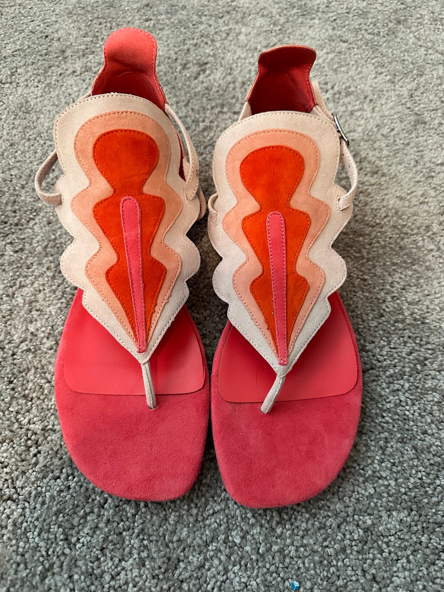 #91B Hermes Pink/Orange Sandals size 41