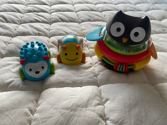 Seller 64 Skip Hop cars and owl stacker toy