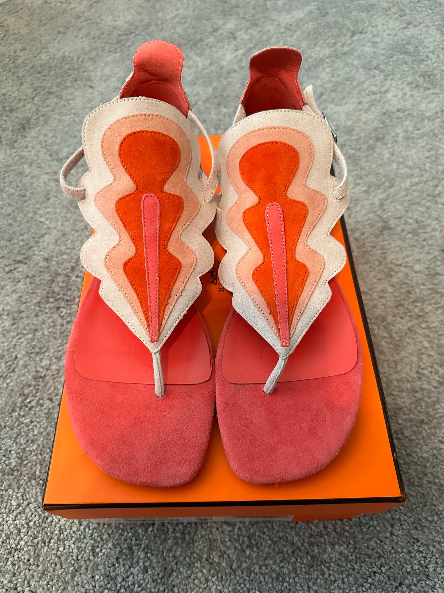 #91B Hermes Pink/Orange Sandals size 41